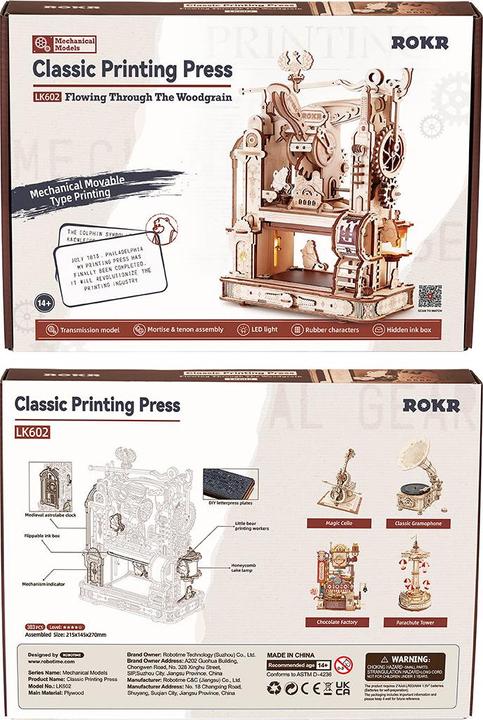 Actual product image Rokr Classic printing press