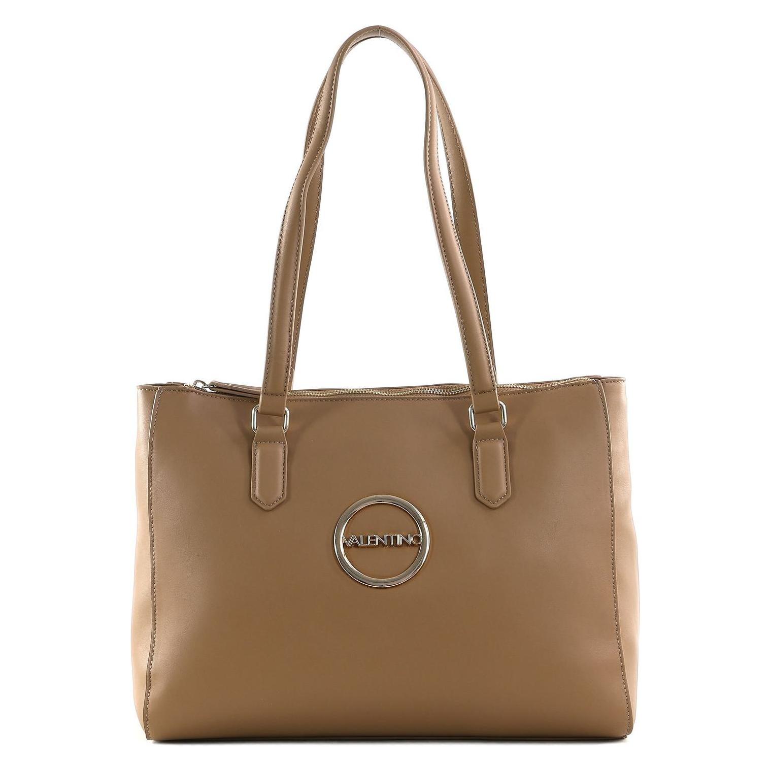 Valentino, Damen, Handtasche, Moses Shopping Bag, Klassisches Design, Kompakt Und Elegant, Beige, Braun