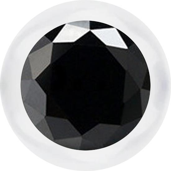 Immagine prodotto Star Piercing Sfera trasparente con cristallo nero (Materiale sintetico, senza ottone)