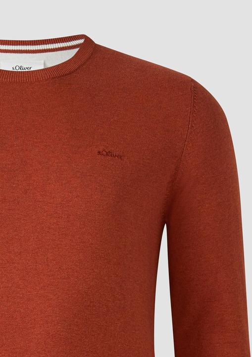 Image du produit s.Oliver Strickpullover Baumwollpullover mit Logo-Stickerei (XXL)