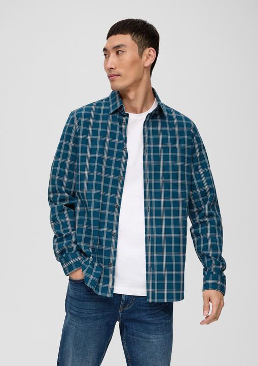 Produktbild s.Oliver Hemd Slim: Karohemd aus Popeline (S)