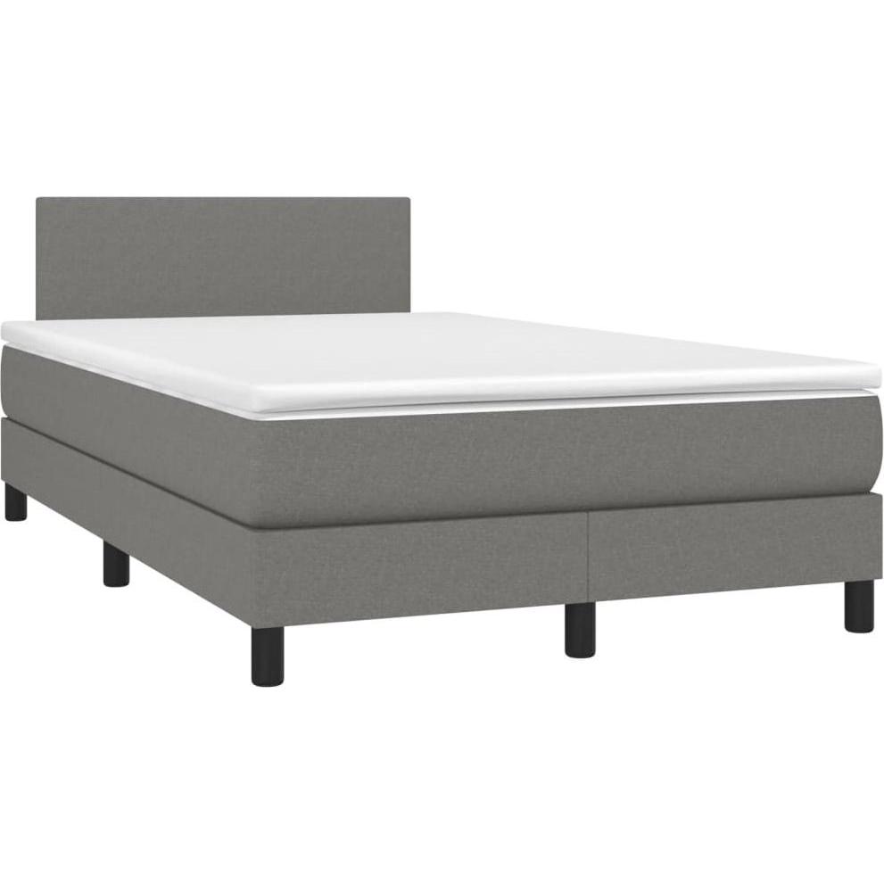 VidaXL, Bett, Bo x springbett mit Matratze & LED 120 x 190 cm Stoff (120 x 190 cm)