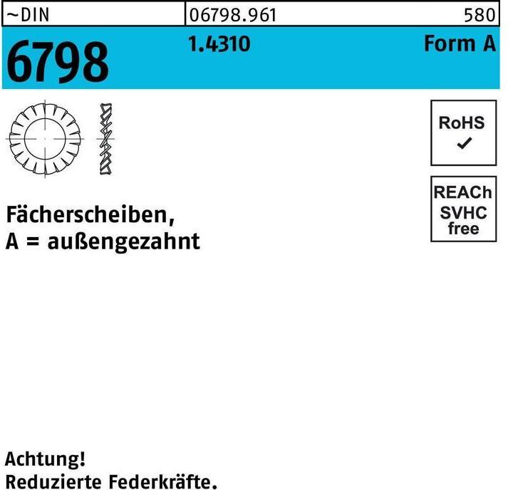 Actual product image Serrated lock washer DIN 6798 form A external teeth A 5,3 1.4310