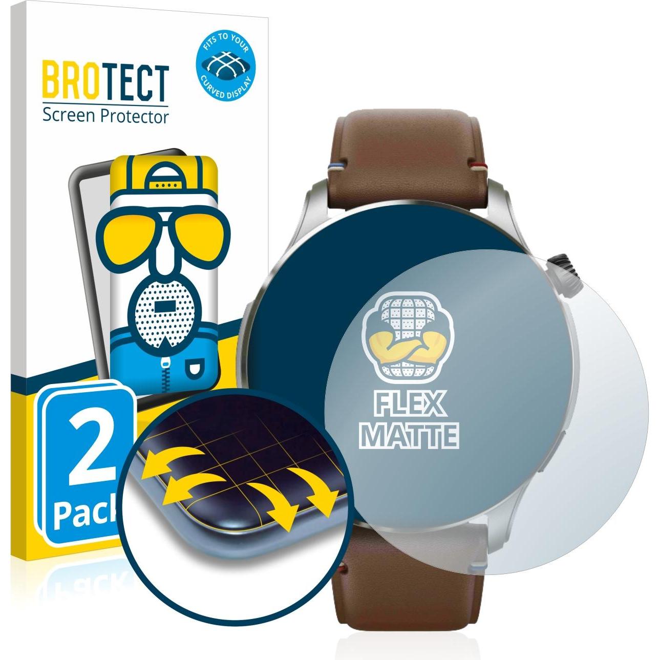 BROTECT Full-Cover Displayschutz Matt, Smartwatch Schutzfolie, Grau