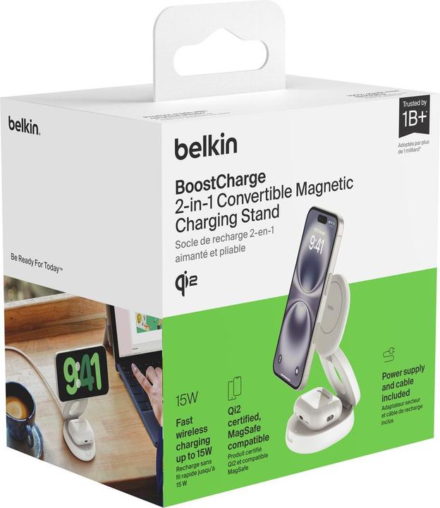Immagine prodotto Belkin Boost Charge verstellbare mag.2-in-1 Ld.Qi2 ws. WIZ035kqWH (65 W)