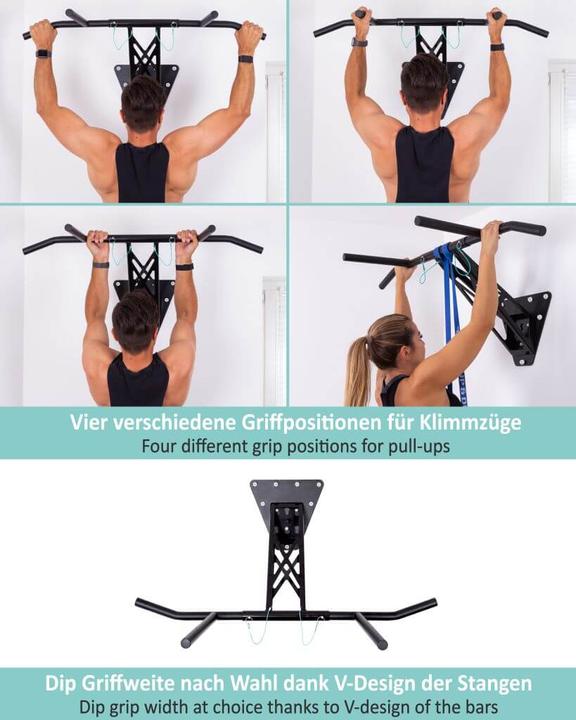 Actual product image Pullup & Dip Klimmzugstange und Dip Stange fr Wandmontage an Innen- und Auenwand, weltweit einzigartig