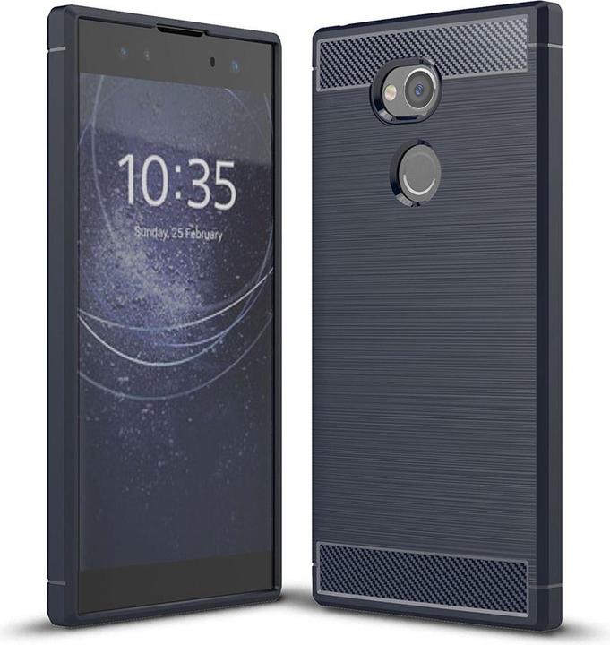 Produktbild König Design Hülle Handy Schutz für Sony Xperia XA2 Ultra Case Cover Bumper Carbon Optik Blau (Sony Xperia XA2 Ultra)
