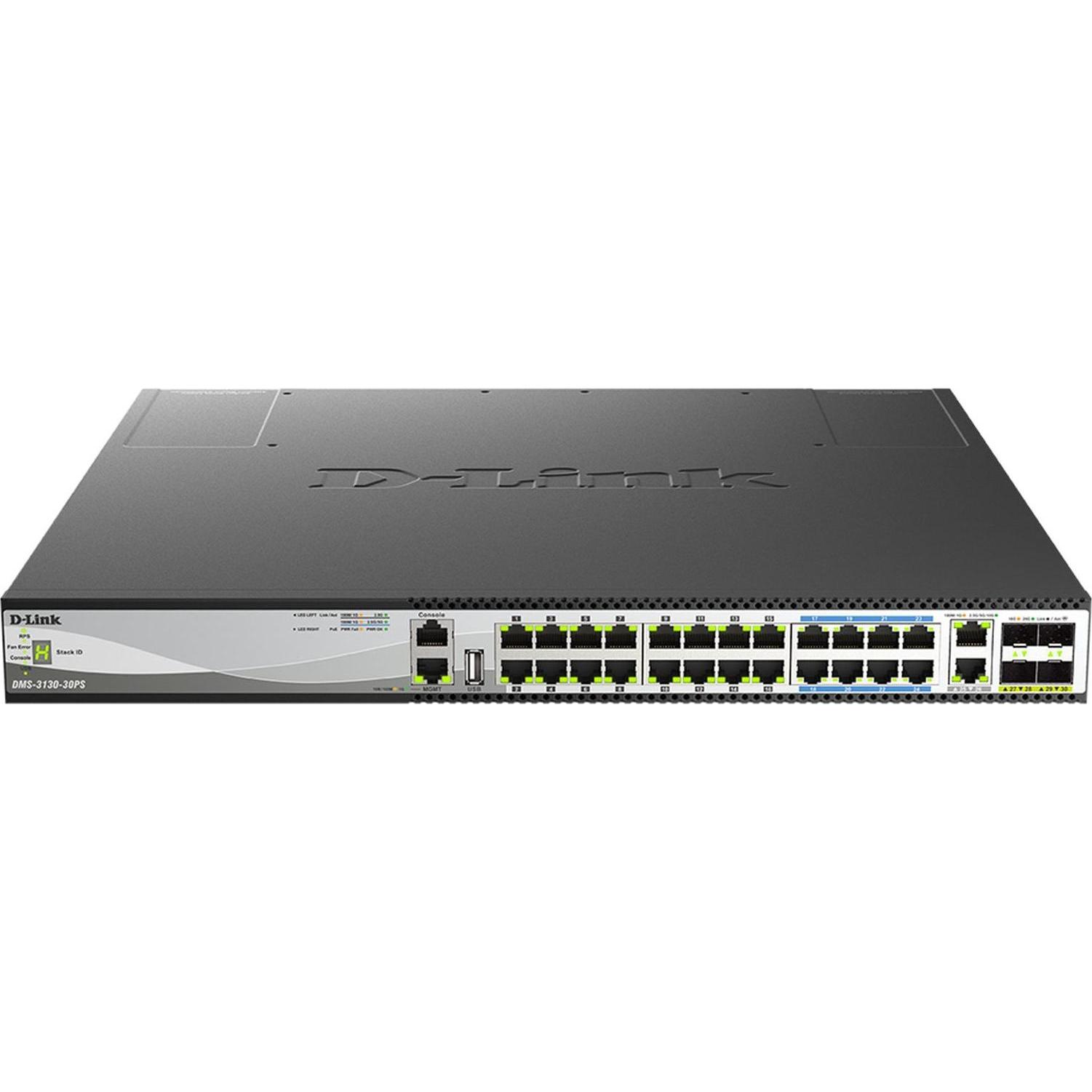 D-Link Switch L3 Light 24 porte Multigigabit P (30 porte), Switch di rete, Argento, Nero