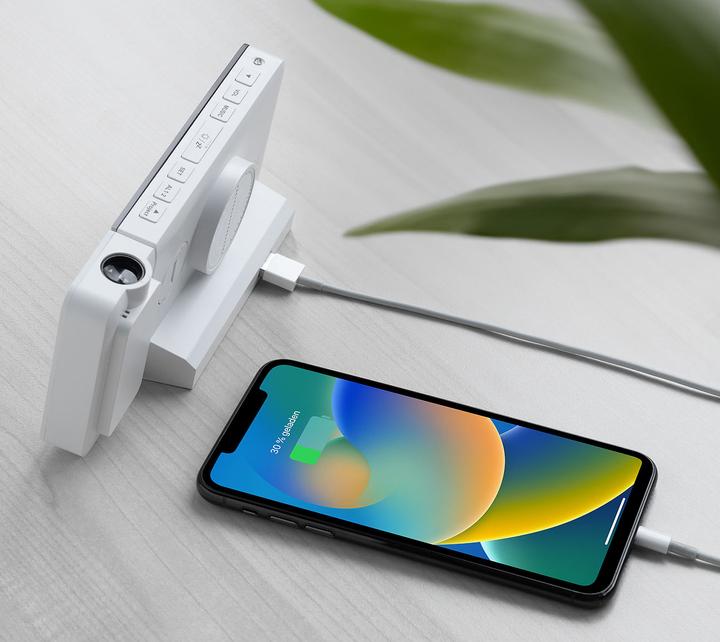 Produktbild Infactory Funk-Wetterstation mit Projektionswecker, Aussensensor, USB-Port, weiss