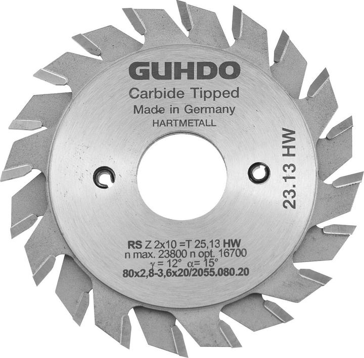 Guhdo HW-Ritzkreissägeblatt für STRIEBIG 80x2,8-3,6x20 mm Z2x10 V/FZ
