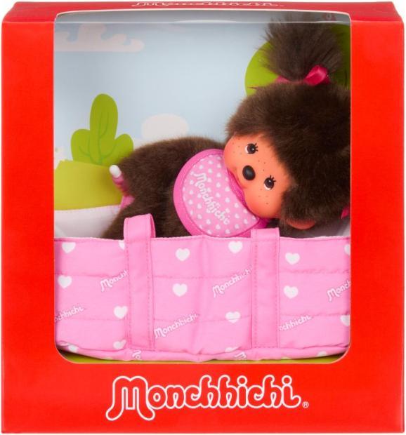 Image du produit Magni Monchhichi Plüschfigur Girl mit Cot 20cm (20 cm)