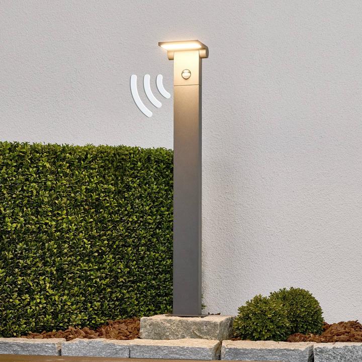 Image du produit Lucande Marius LED Garden Light H80 w/Sensor Graphite (600 lm, IP54)