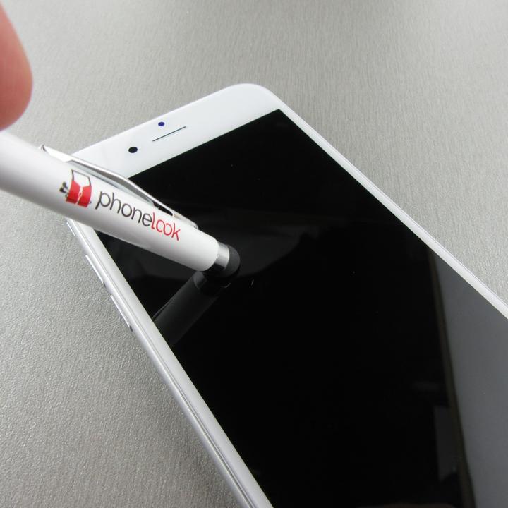 Produktbild PhoneLook Universal präzisions Stylus Touch-Pen für Touchscreens inkl. Kugelschreiber weiss