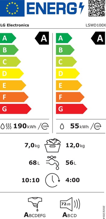 Label énergétique LG LSWD100X (Fiche CH)