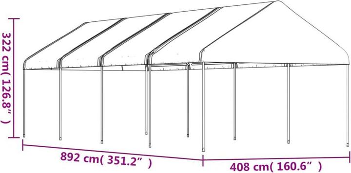 Produktbild vidaXL Pavillon (892 cm, 408 cm)