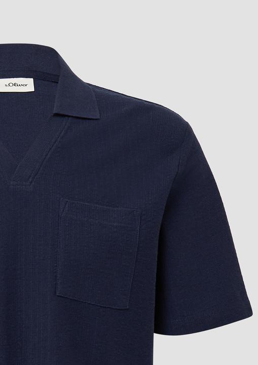 Actual product image S.Oliver Polo-Shirt Poloshirt aus Struktur-Jersey mit Brusttasche (L)