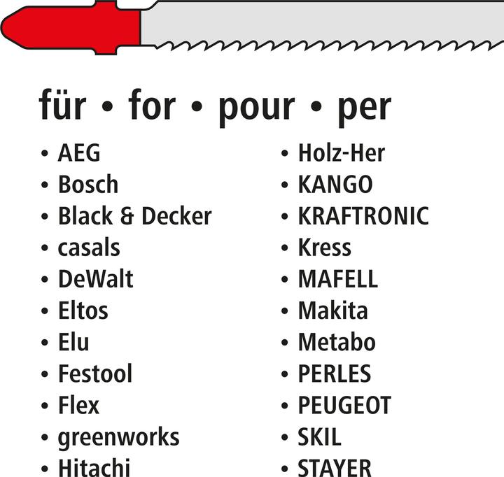 Image du produit wolfcraft 1 Jeu de 12 lames de scie sauteuse à queue en T