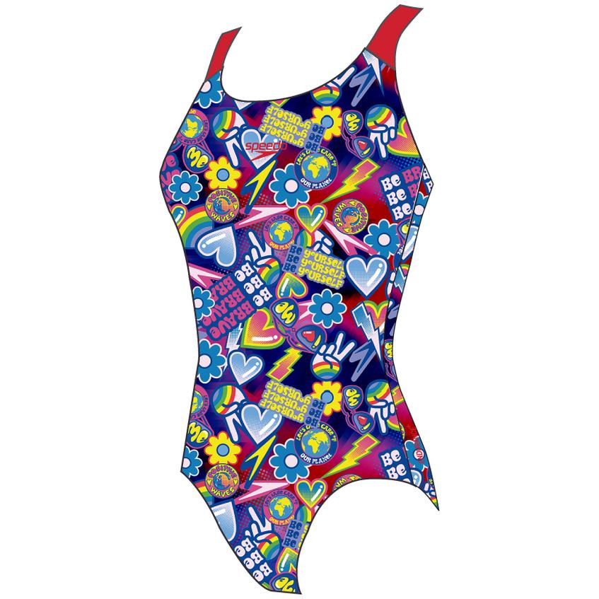Thumbnail - Speedo, Mädchen, Badeanzug, Digital Allover Splashback, Blau, (11, 12)