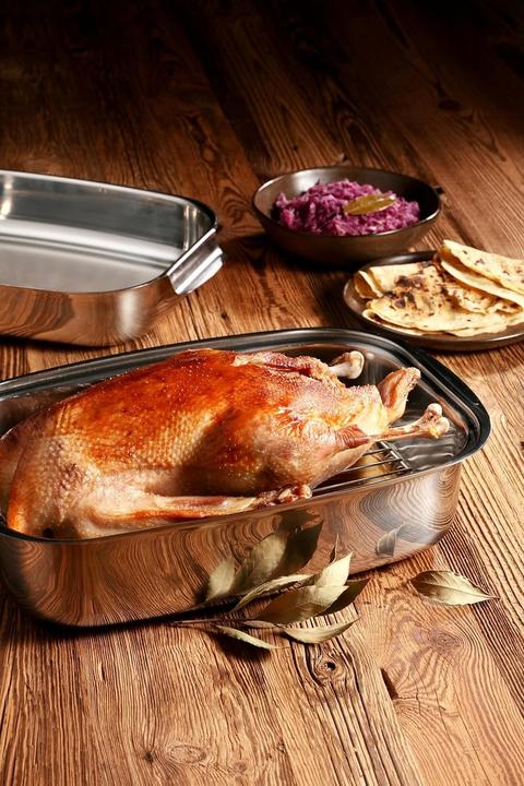 Actual product image Tescoma EXCLUSIVE roasting pan, with lid, 36 x 24 cm (Stainless steel)