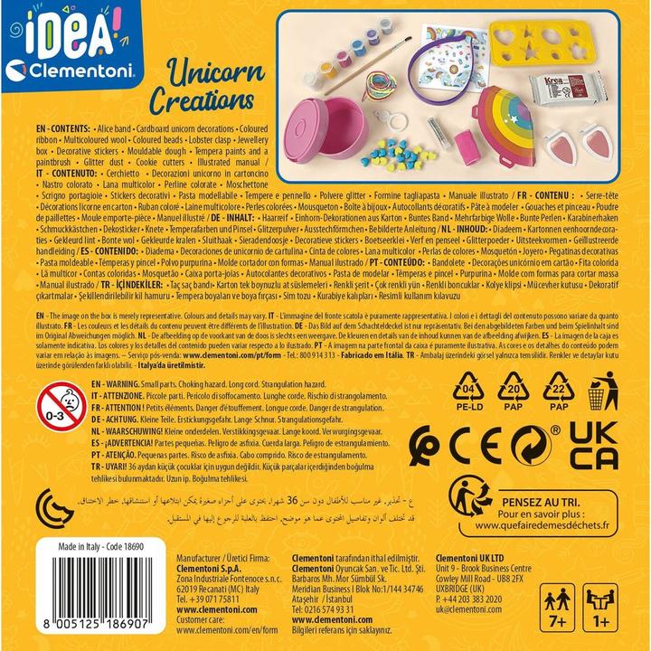 Image du produit Clementoni Idea Unicorn Creations Set d'argile et de peinture