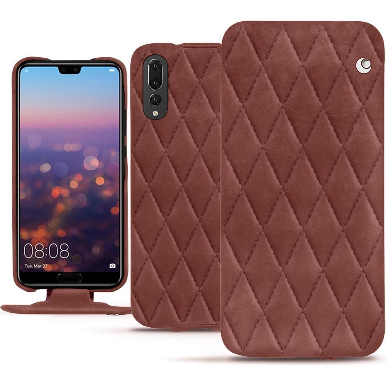 Noreve Lederschutzhülle vertikal (Huawei P20 Pro), Smartphone Hülle, Rot