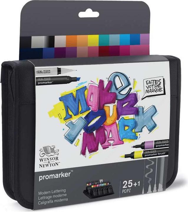 Winsor & Newton Promarker set, Modern lettering wallet 25+1pcs (25x)