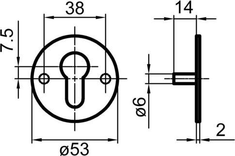Produktbild Glutz Dr+AMMAvA-cker- und Schl+AMMAvA-sselrosetten Piatto glide 51017/51018 aussen M (Türrosette)