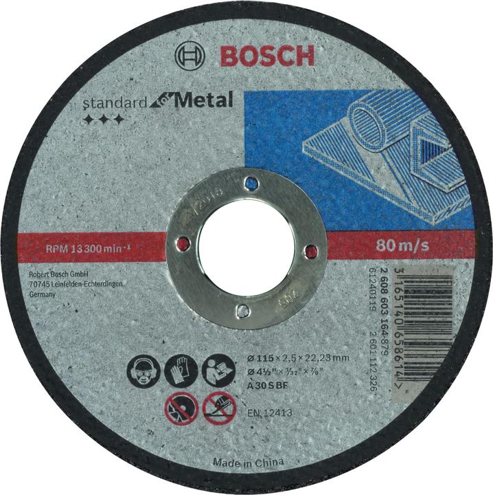 Bosch Professional Zubehör PRO Metal cutting disc, 115 x 2.5 x 22.23 mm