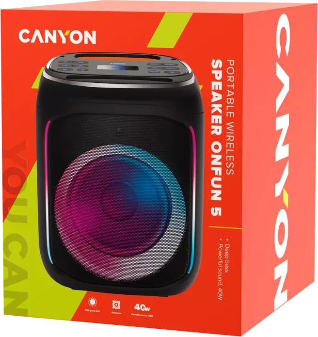 Produktbild Canyon PBSP-5, On Fun 5 portable Bluetooth Party speaker with equalizer and RGB lighting (4 h)