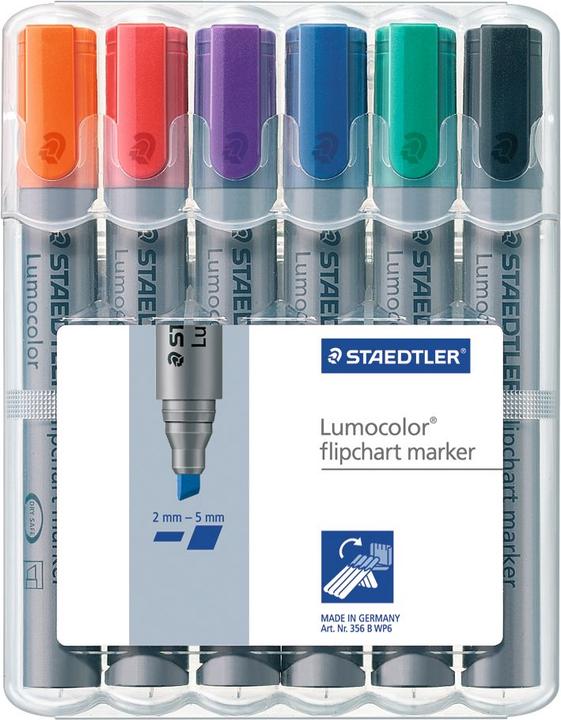 Image du produit Staedtler Marqueur Lumocolor pour tableau à feuilles mobiles (Grey, 5 mm, 6 x)