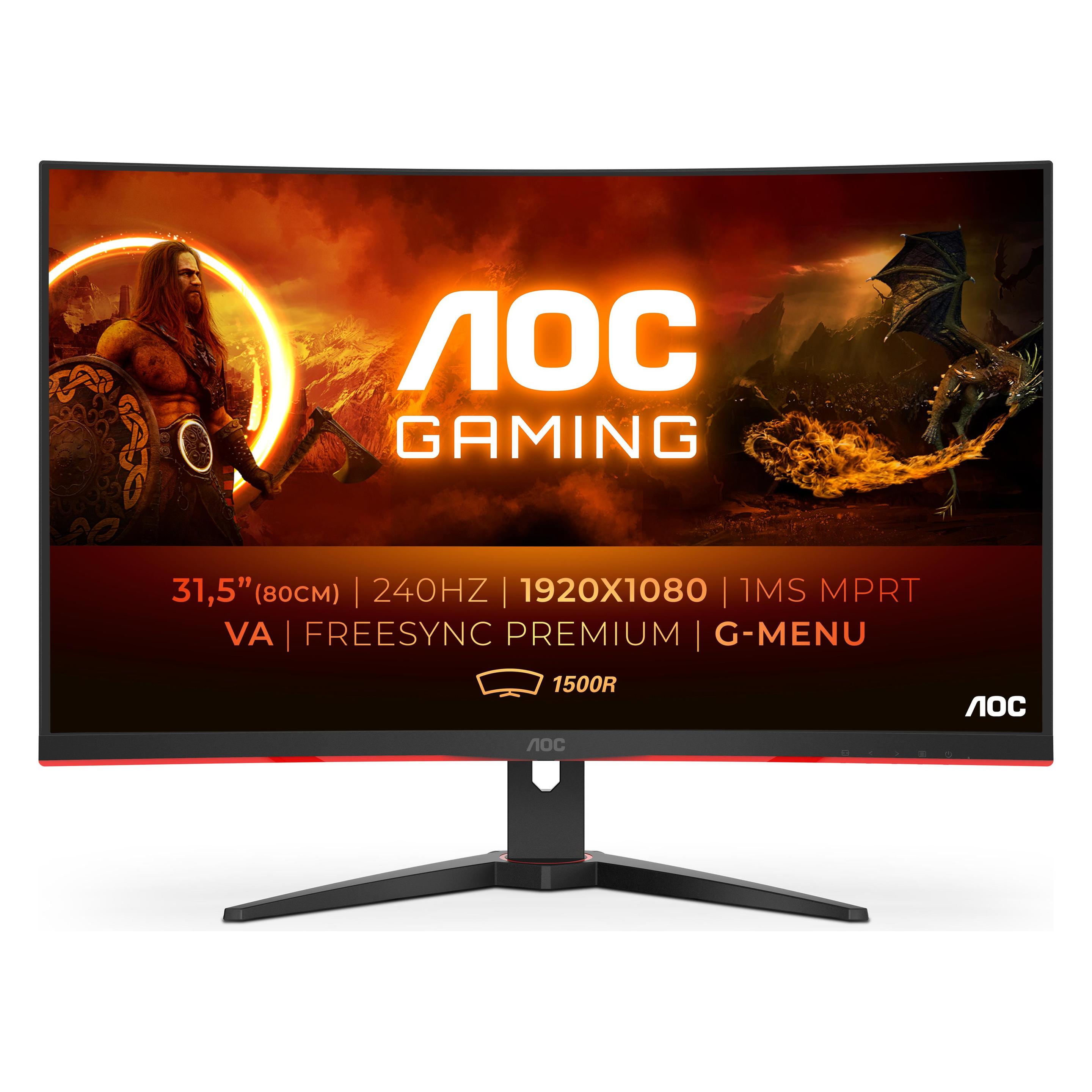 AOC C32G2ZE (1920 x 1080 Pixel, 31.50"), Monitor, Schwarz