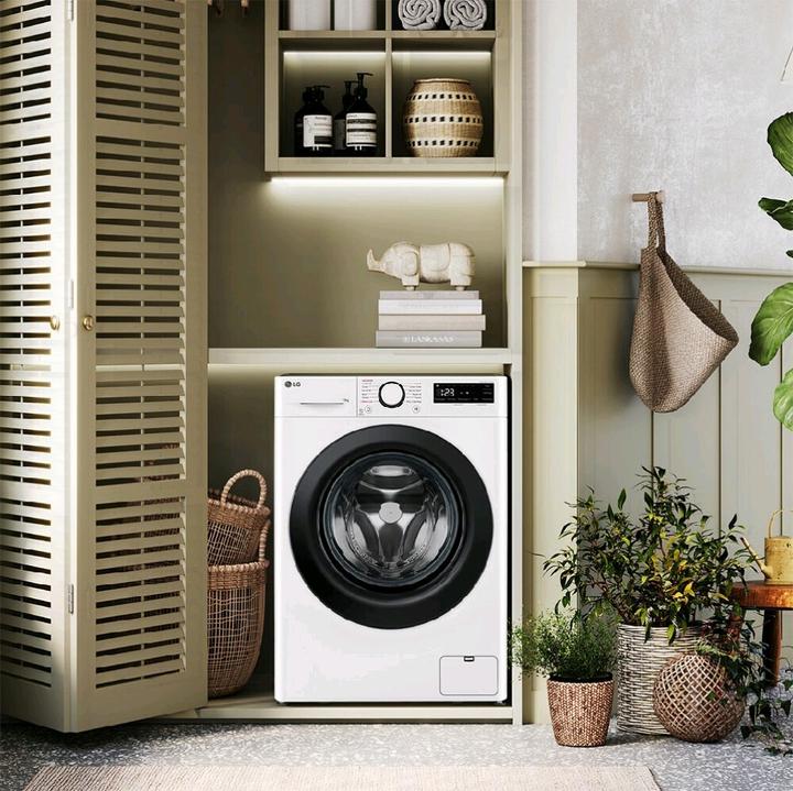 Produktbild LG F2R3S08NSWB Waschmaschine 8kg AI DD, Klasse A-10%, 1200 U/min, Dampf, AI Wash (8 kg, Links)