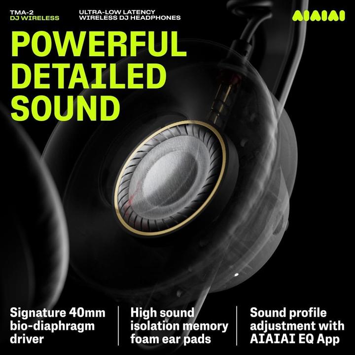 Actual product image Aiaiai Wireless Over-Ear Headphones TMA-2 DJ Wireless Black (No noise cancellation, 25 h, Cable, Wireless)