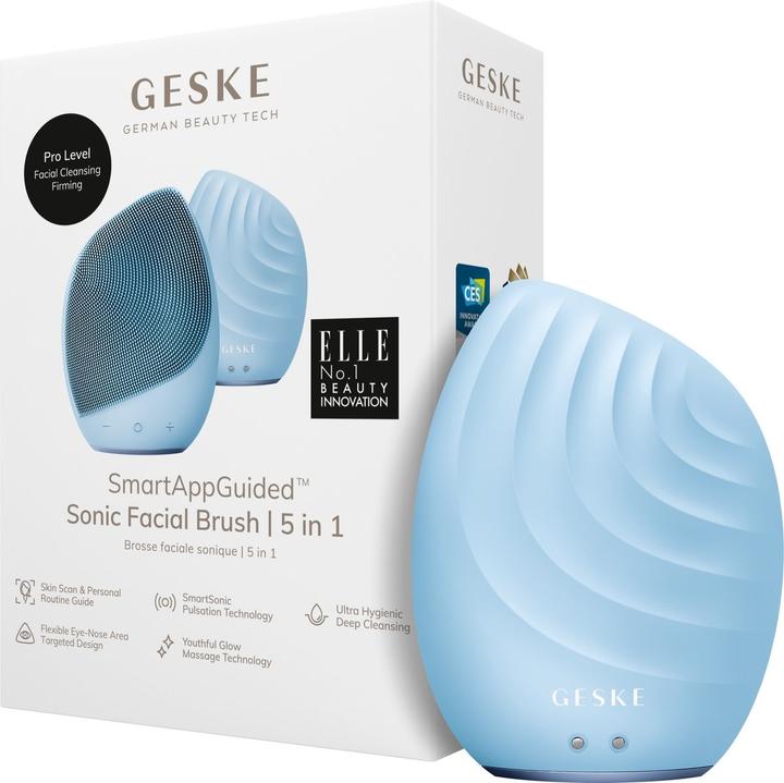 Geske Sonic Facial Brush 5 In 1 Aquamarine - A Versatile Beauty Tool For Facial Cleansing