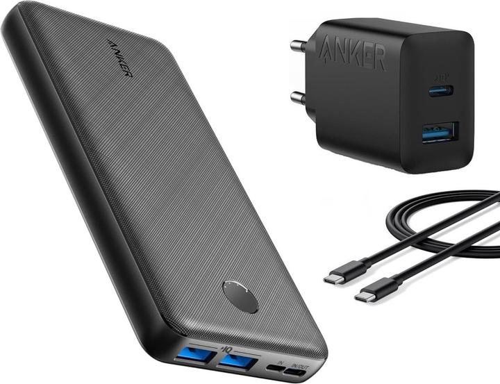 Immagine prodotto Anker Powercore Essential 20.000 mAh, Poweriq USB-C Schnellladung + 20W (20000 mAh, 20 W)