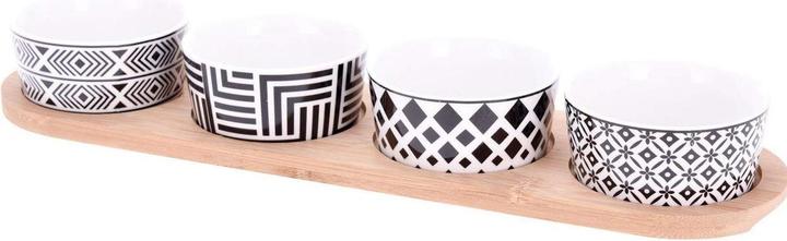 Produktbild Excellent Houseware Bambustablett mit 4 Keramik Schalen