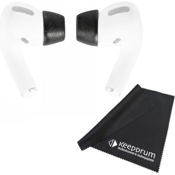 Comply 2.0 Ohrstöpsel für AirPods Pro Grösse L mit Mikrofasertuch, Mikrofon