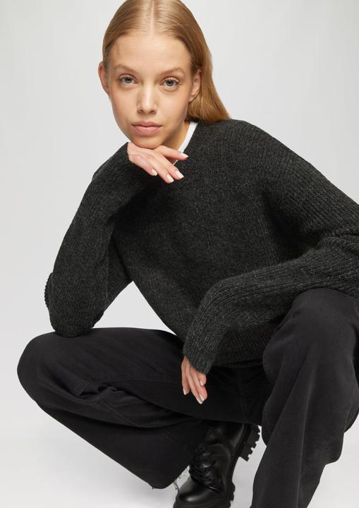 Immagine prodotto S.Oliver Strickpullover Melierter Strickpullover mit überschnittenen Ärmeln (XXL)