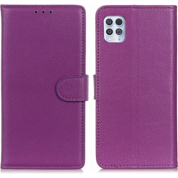 Thumbnail - MU Classic Litchi Leder Bookcover Series (Motorola Moto G100), Smartphone Hülle, Violett