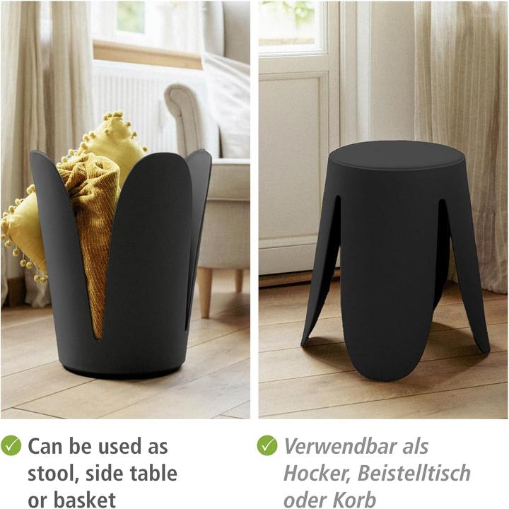Produktbild Wenko Hocker Comiso schwarz matt