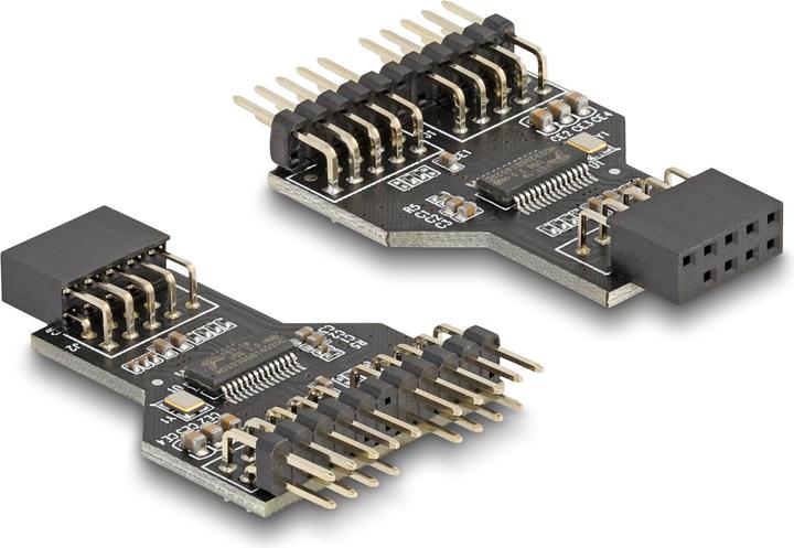 Delock USB 2.0 Hub 9 Pin Pfostenbuchse zu 2 x 9 Pin Pfostenstecker (USB-A, 2 Ports)
