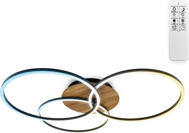 Immagine prodotto B.K.Licht Plafoniera LED CCT, legno, nero, LED/42,5W (1500 lm)