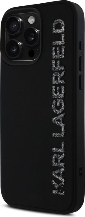 Produktbild Karl Lagerfeld HC 3D Rubber Elongated Glitter iPhone 16 Pro Max Case - Black (Apple iPhone 16 Pro Max)
