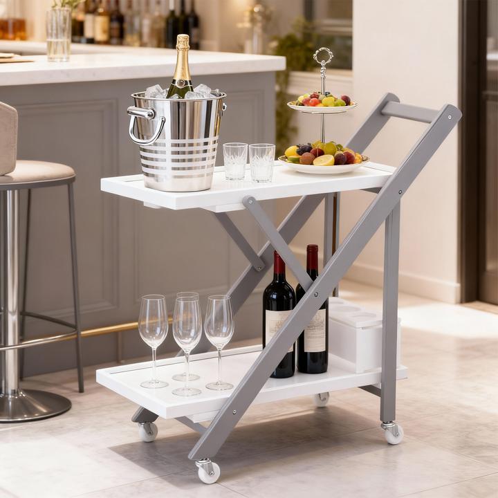 Actual product image Relaxdays bamboo trolley