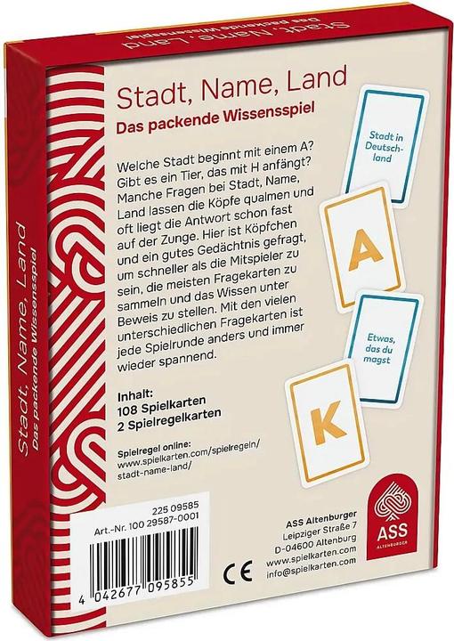 Actual product image ASS Altenburg 22509585 - City Name Country (DE Edition) (German, 2 - 4 Players)
