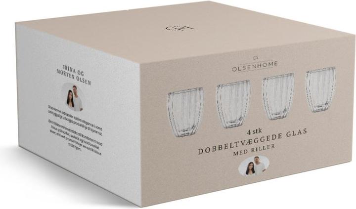 Immagine prodotto Olsen Home - Double-walled Glasses with Ridges - 4 Pack (4x)