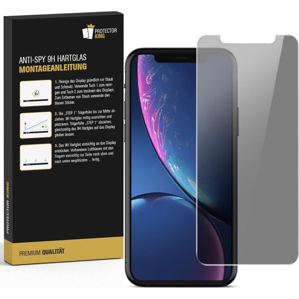 Thumbnail - Protectorking 1x Echtes Tempered 9H Panzerhartglas Blickschutz (1 Stück, Apple iPhone X), Smartphone Schutzfolie