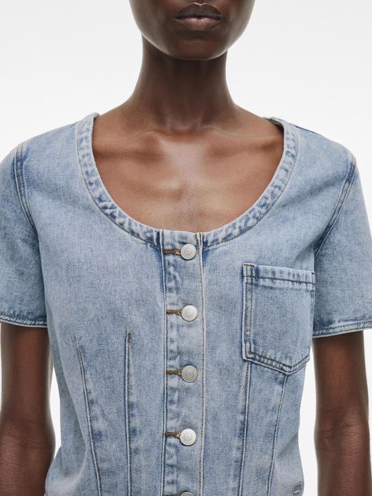 Produktbild Rouge Edit Denim Oberteil mit kurzen Ärmeln (42)