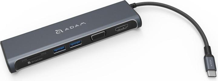 Adam Elements CASA HUB A03 - USB-C Multi-Port Adapter inkl. 4K HDMI und FullHD VGA, Grey (USB-C, 5 Ports)
