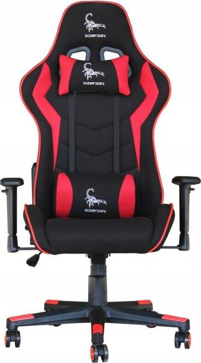 Actual product image Gembird Gaming chair SCORPION juodas/red mesh